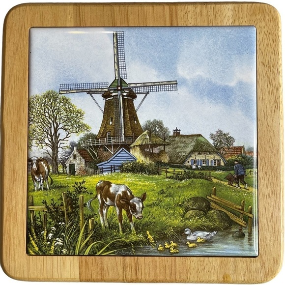 VTG JCV Hunnik Signed Dutch Tile Four Seasons Ter Steege BV Holland Collectible - Picture 1 of 4